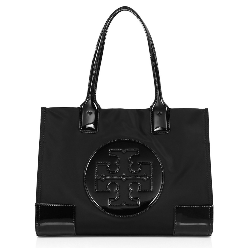 Tory Burch Ella Mini Patent Leather Nylon Tote